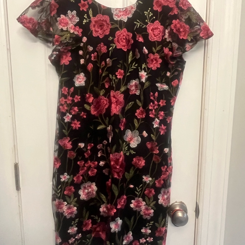 Sam Edelman Black Dress with Pink Floral Design - Picture 2 of 3